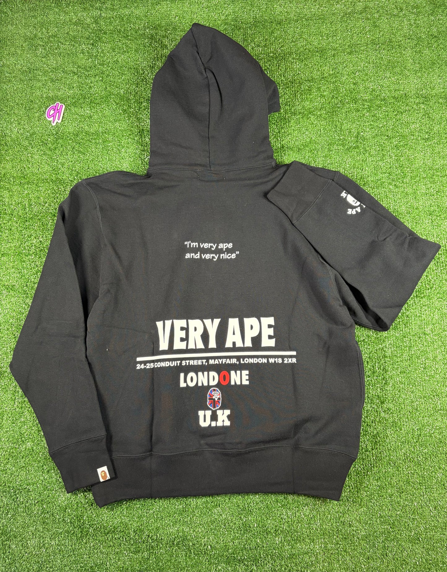 BAPE London Exclusive 'Very Ape' Black Hoodie Size Small