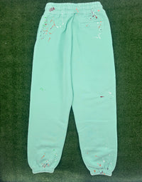 Palm Angels PXP Painted Sweatpants Seafoam Yellow Medium Brand New