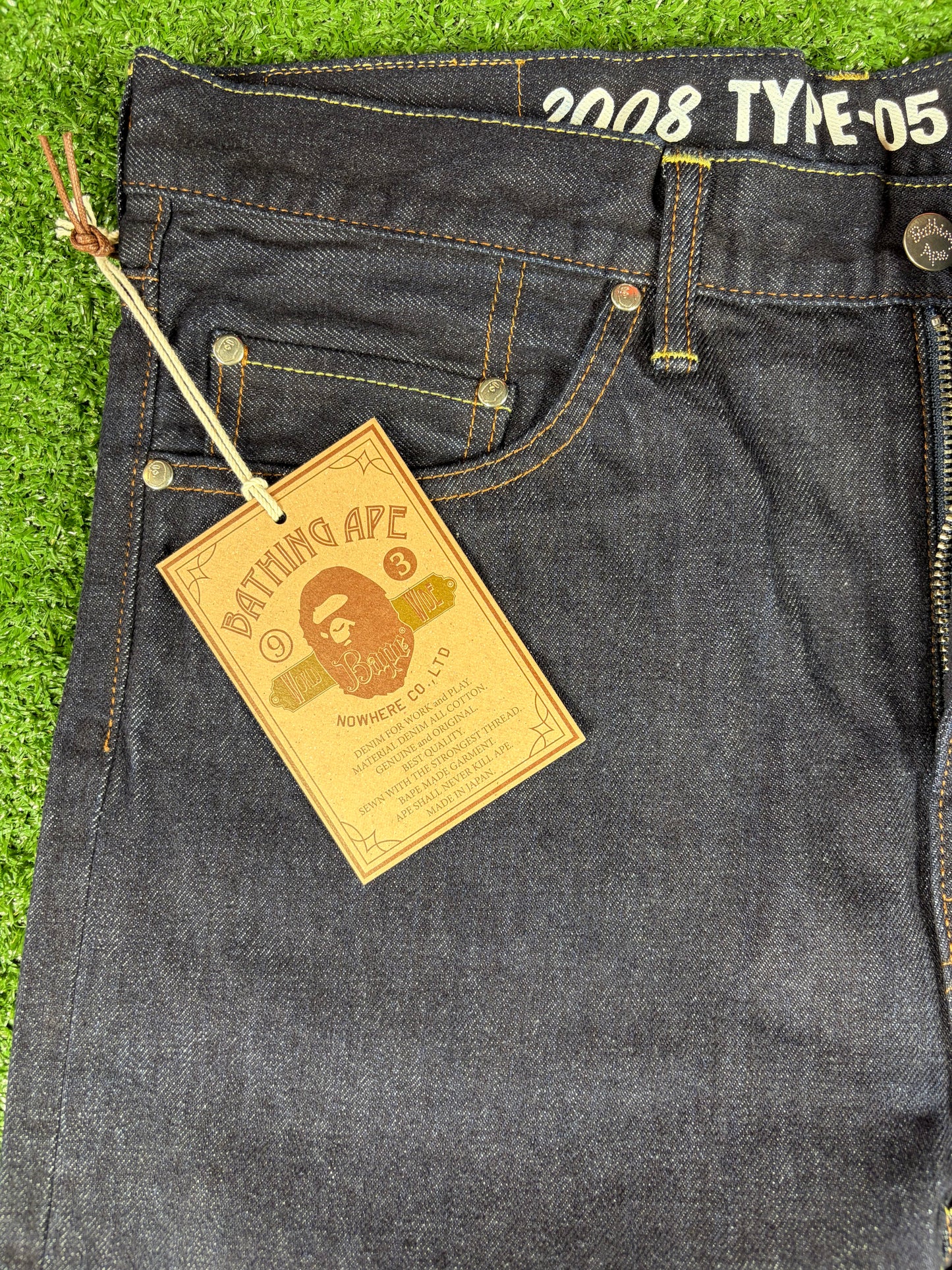 BAPE X OVO 2008 Type-05 Navy Denim Pants Size Medium