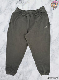 Nike Men's Solo Swoosh Cuffed Black Fleece Sweatpants Size XL