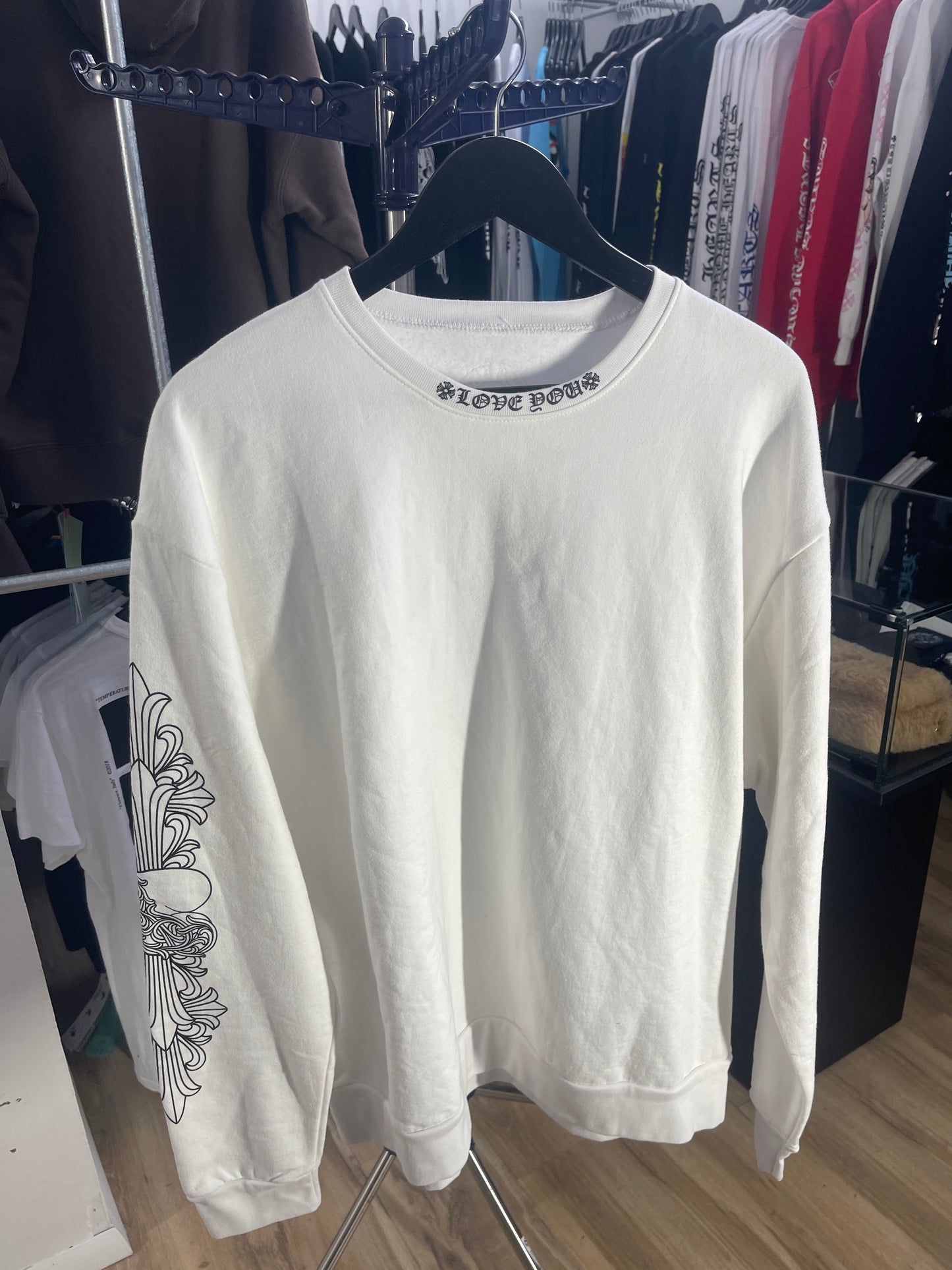 Chrome Hearts LOVE YOU Letter Sweatshirt White