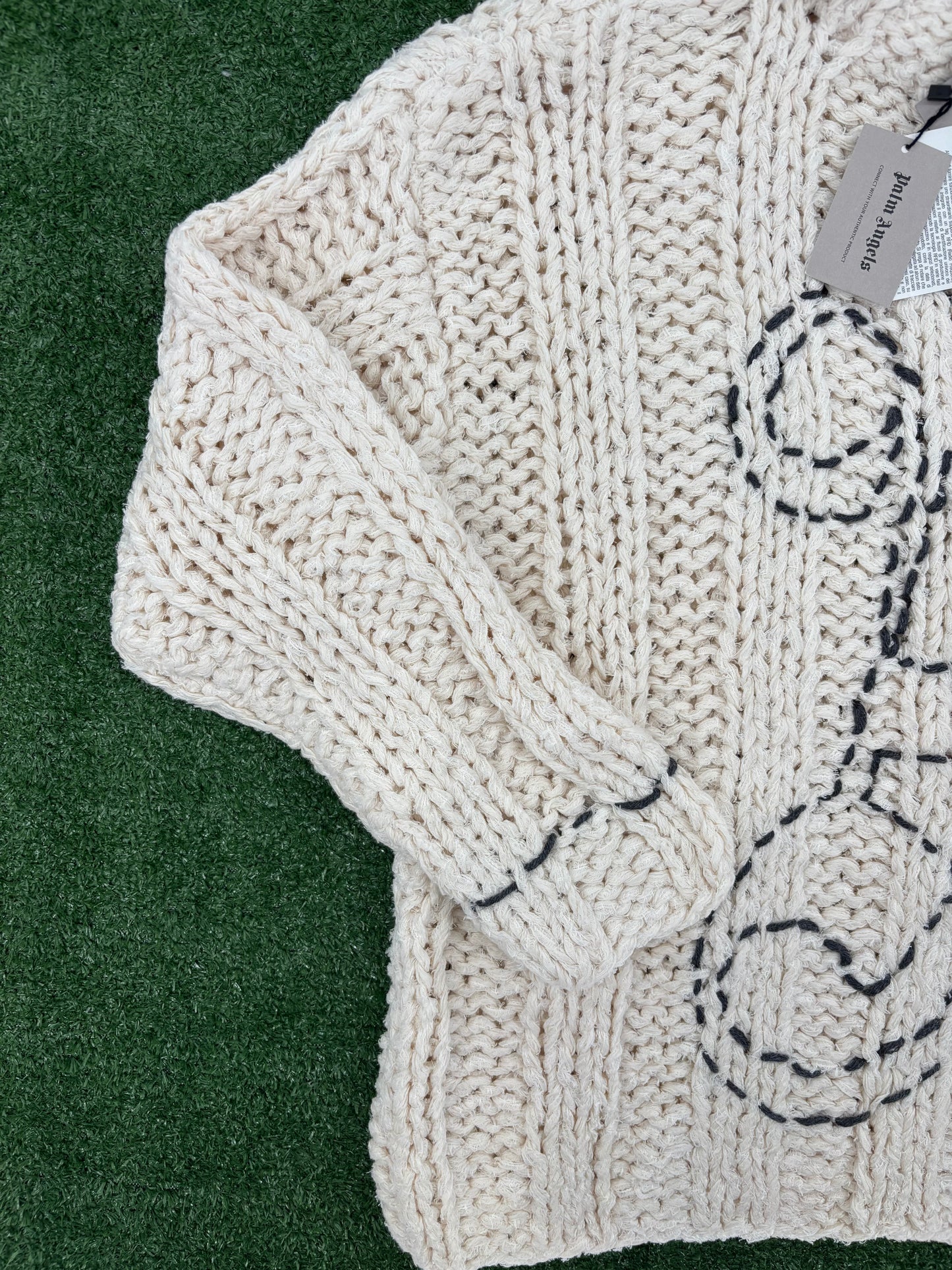 Palm Angels Butter Black Knitted A Sweater Size XS (MSRP: $1,232.00)