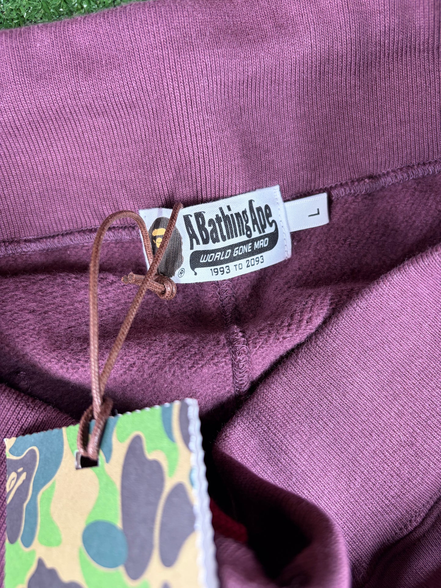 Bape Shark Burgundy Slim Fit Sweatpants Size Large