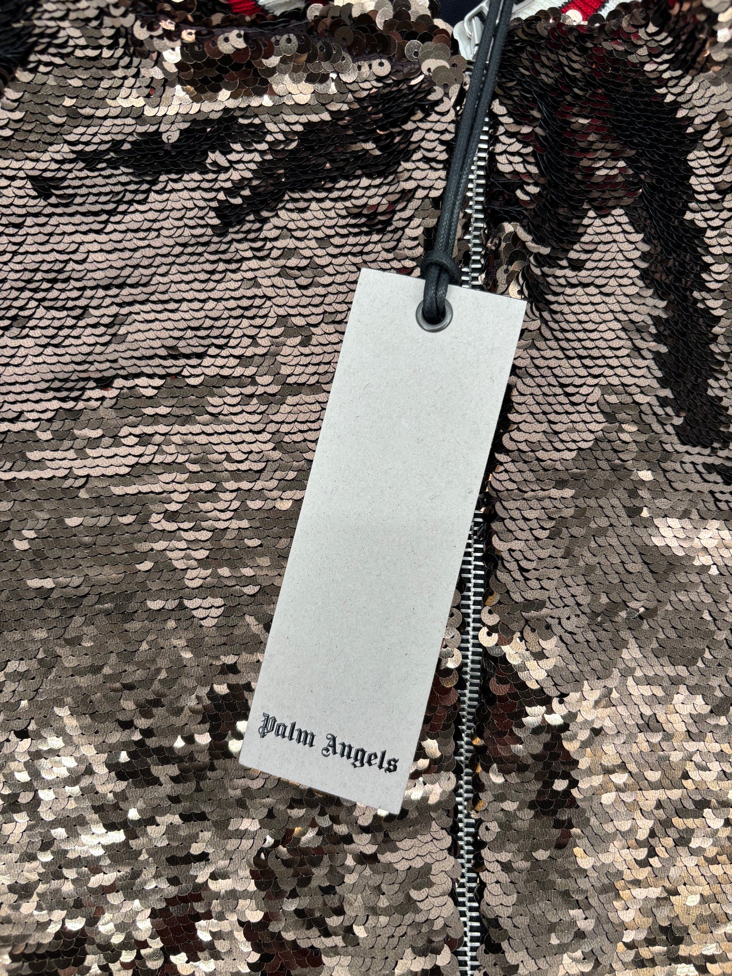 Palm Angels Women Brown Sequined Track Jacket Size Medium (MSRP: $707.00)