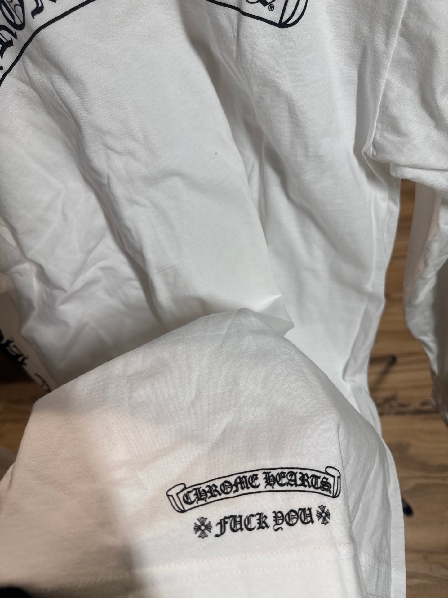 Chrome Hearts Scroll Logo White Pocket L/S T-Shirt Size Large