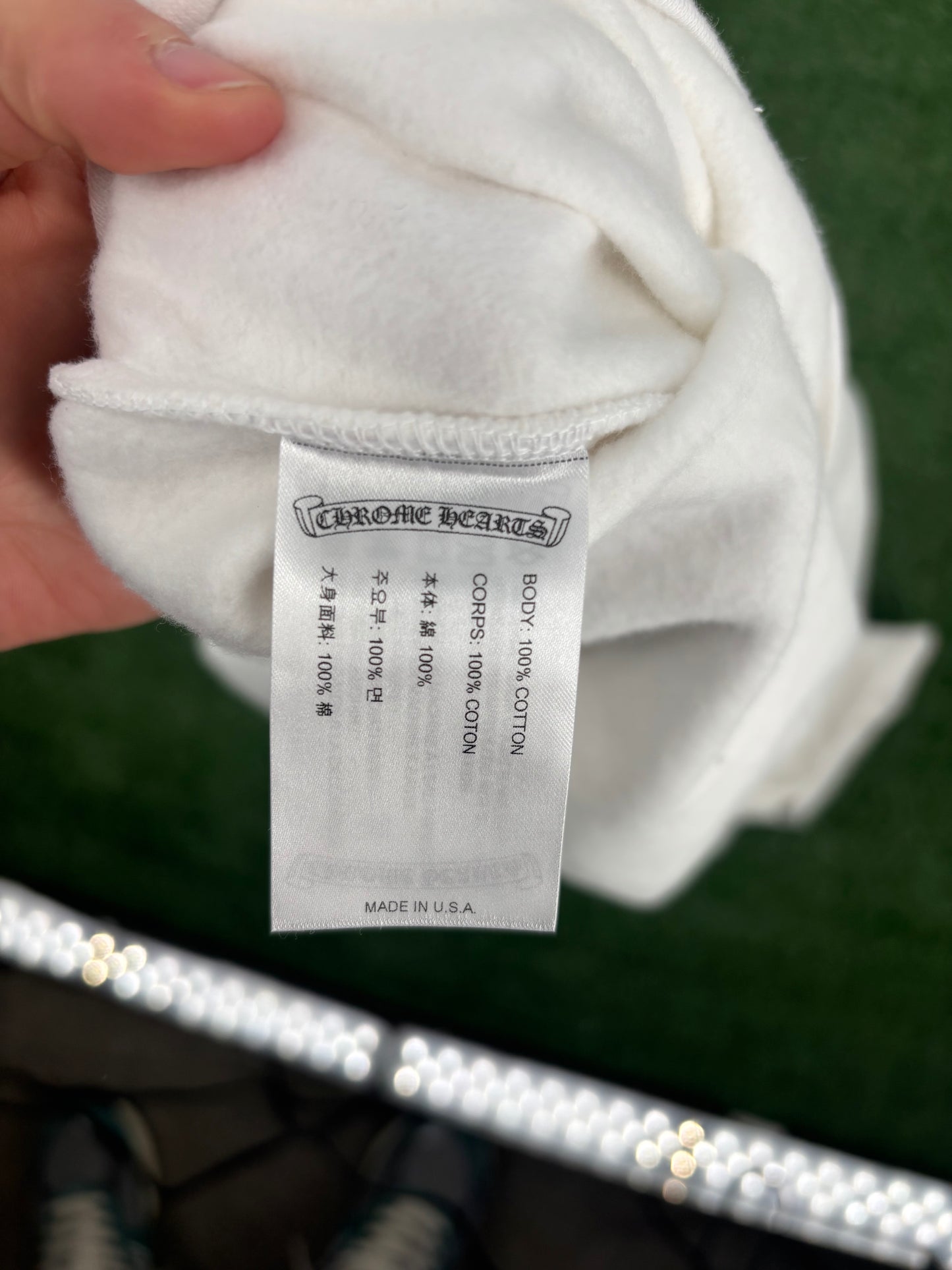 Chrome Hearts "Love You" Letter White Crewneck Sweater Size Large