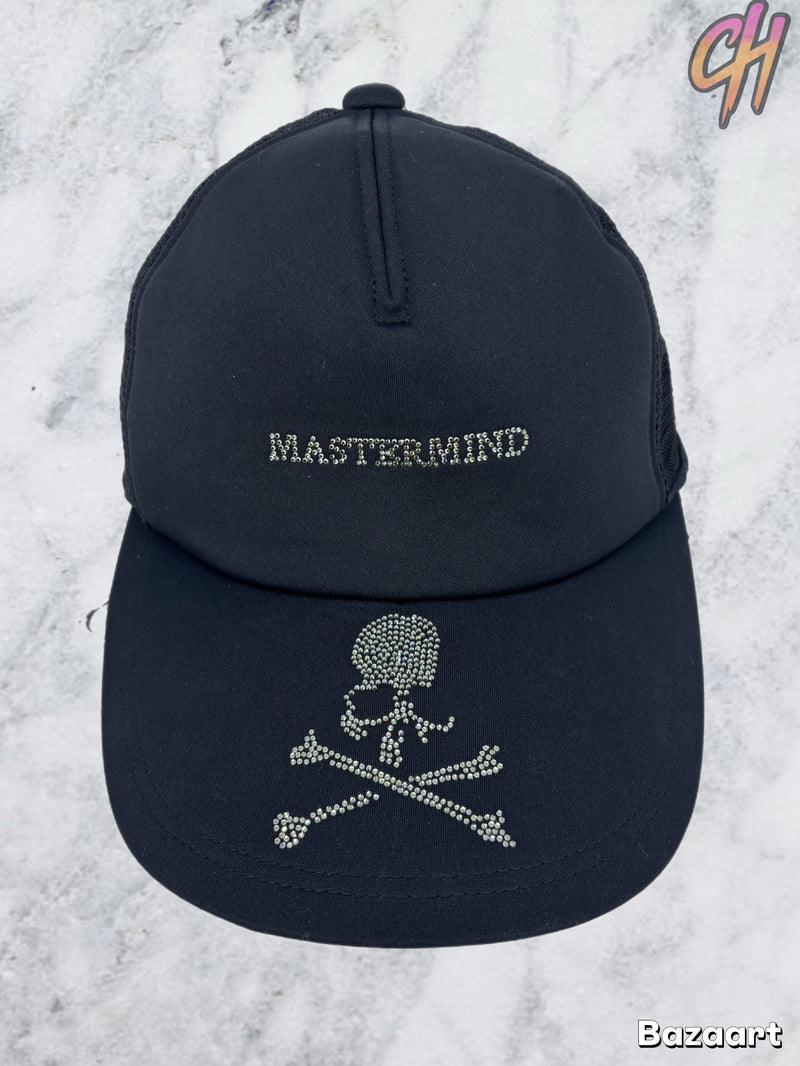 Mastermind World X Swarovski Black Trucker Hat Size Medium (MSRP: $800.00)