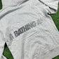 BAPE Grey 'Fading Logo' Pullover Hoodie (STAINED) - Size Large