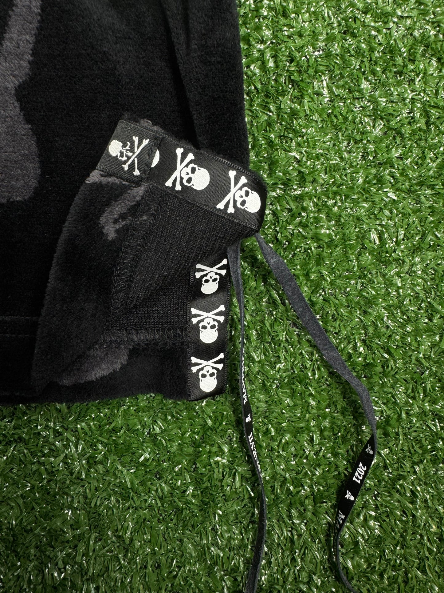 Mastermind Vs. Bape Velour Black All Over L/S Shirt Size Small