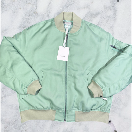 Bape Black Teal Satin Bomber Jacket Size Large (MSRP: $900.00)