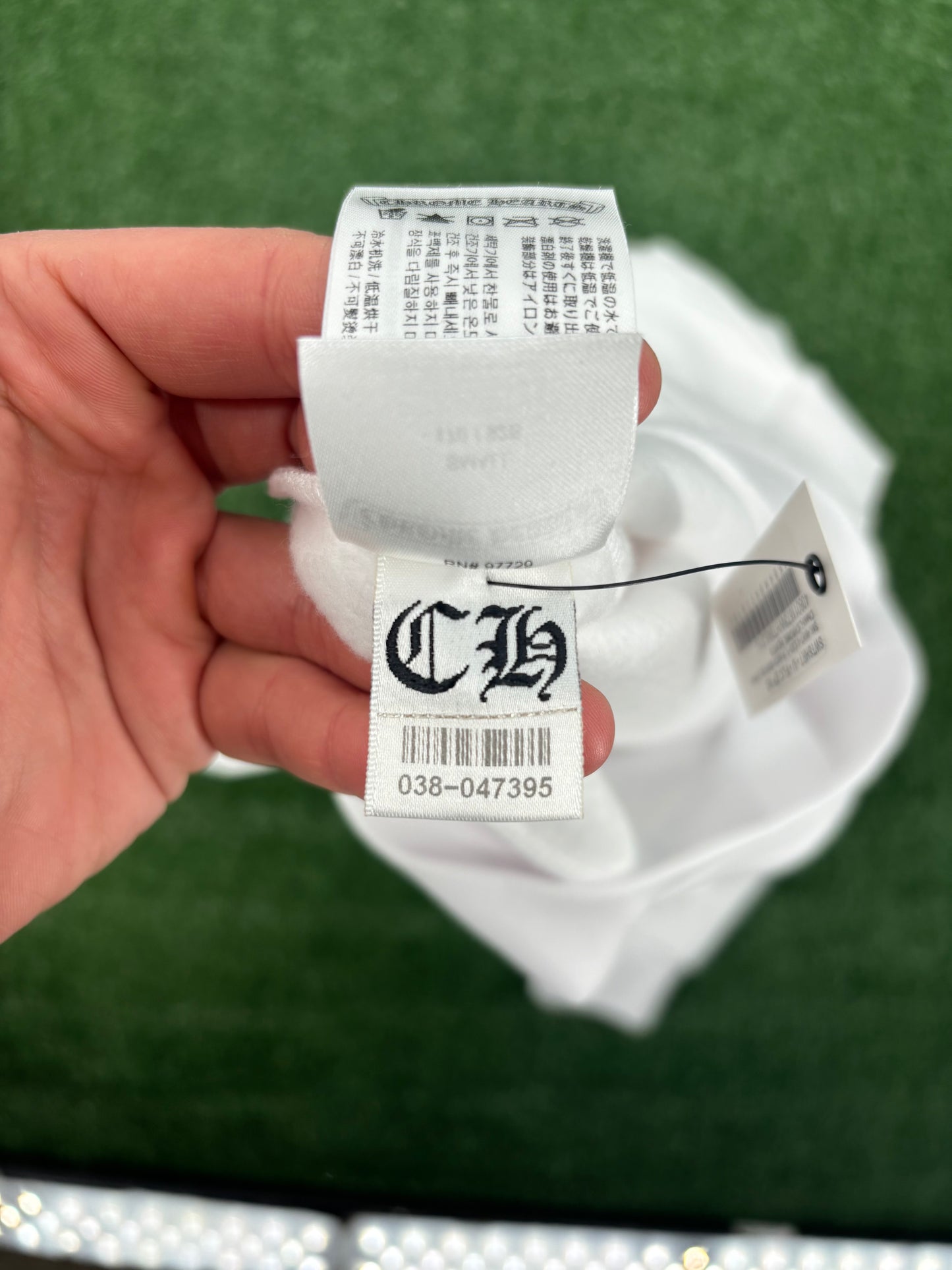 Chrome Hearts Blue Vertical Logo White Zip-Up Hoodie Size Small