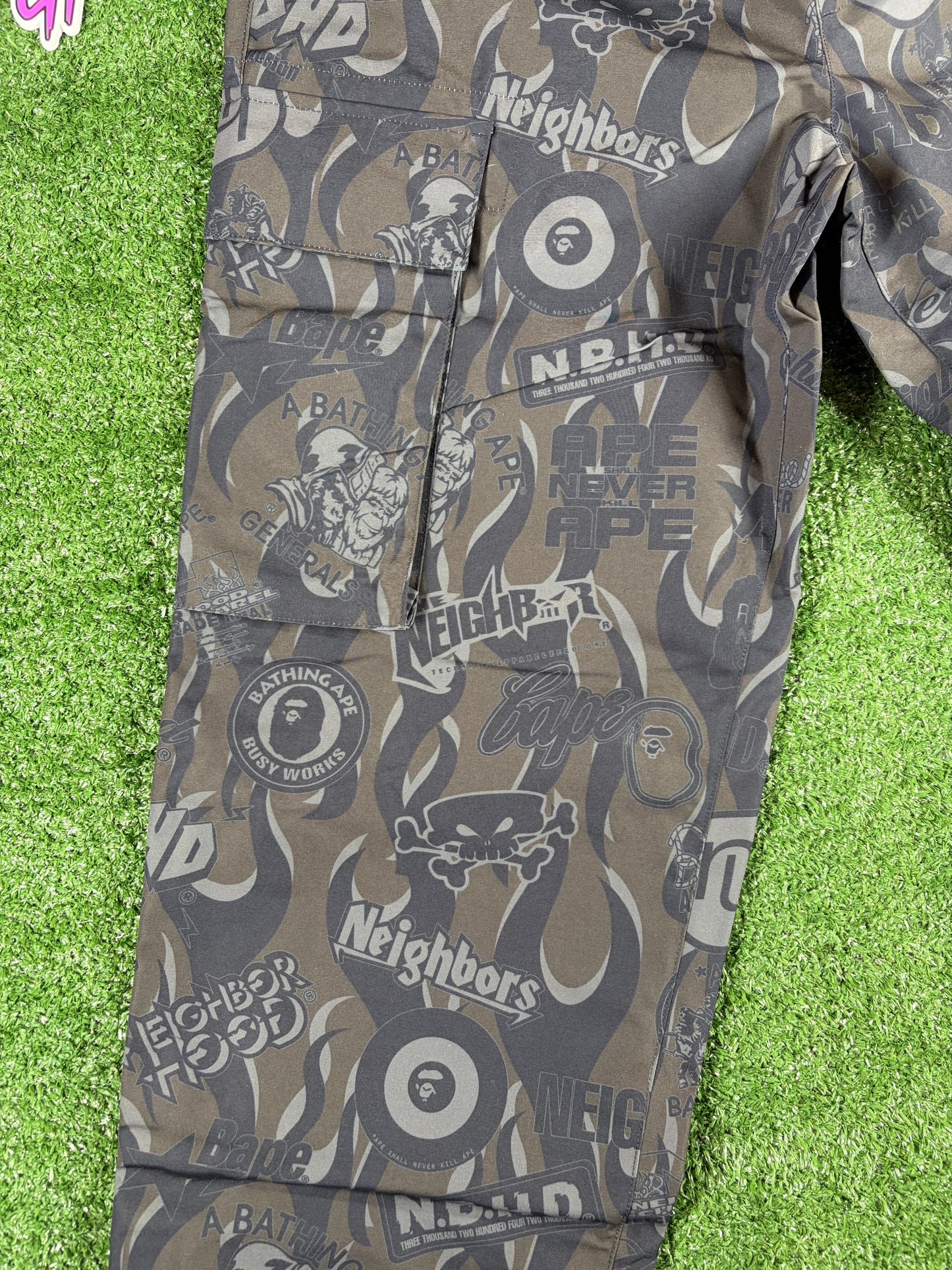 BAPE X Neighborhood Multi Pocket Track Pants Size Medium