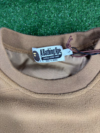 BAPE PolarTech Wide Fit Beige Crewneck Size Large