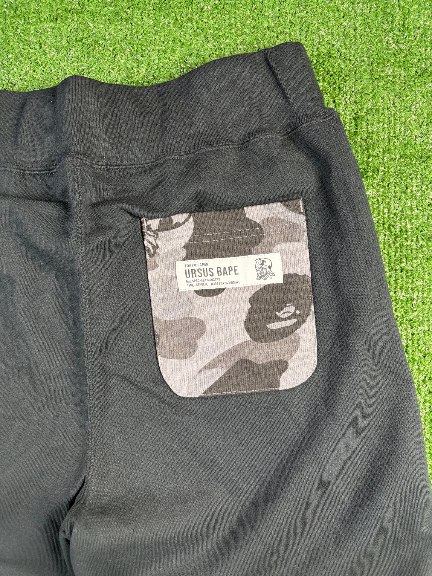 Bape X Ursus Black Cotton Sweatshorts Size Large