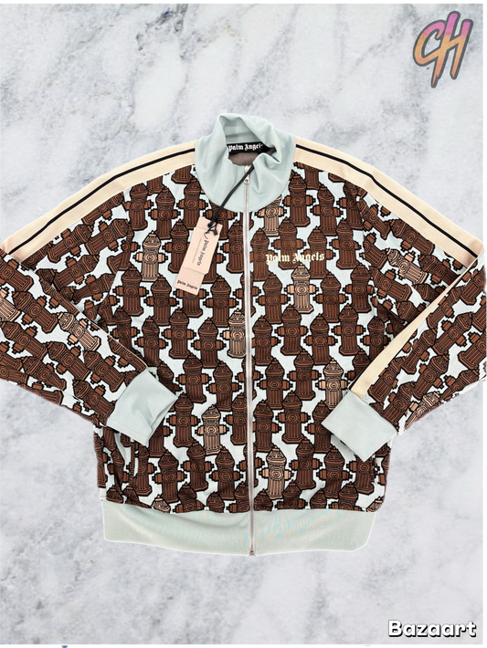 Palm Angels Fire Hydrant Jacquard Track Jacket Size XXL (MSRP: $695.00)
