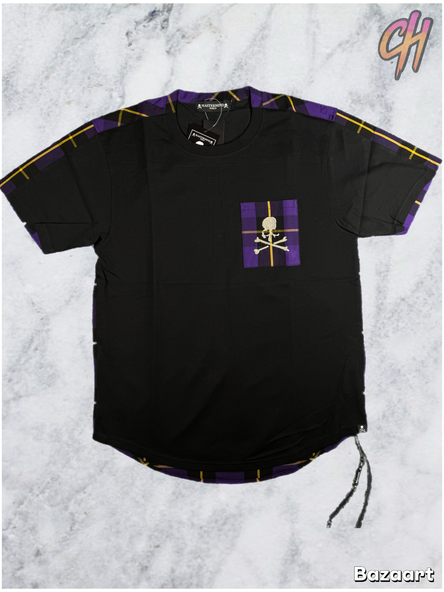 Mastermind Vs. Bape Purple Color Check S/S T-Shirt Size Small