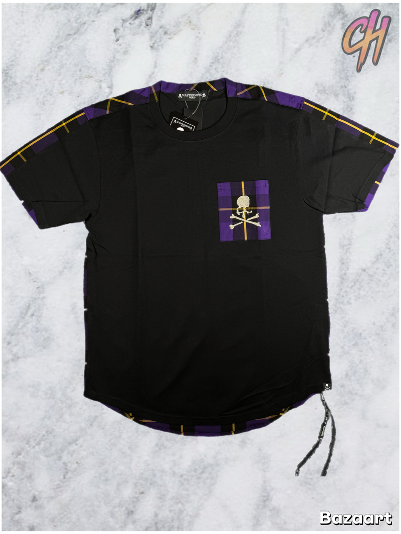 Mastermind Vs. Bape Purple Color Check S/S T-Shirt Size Small