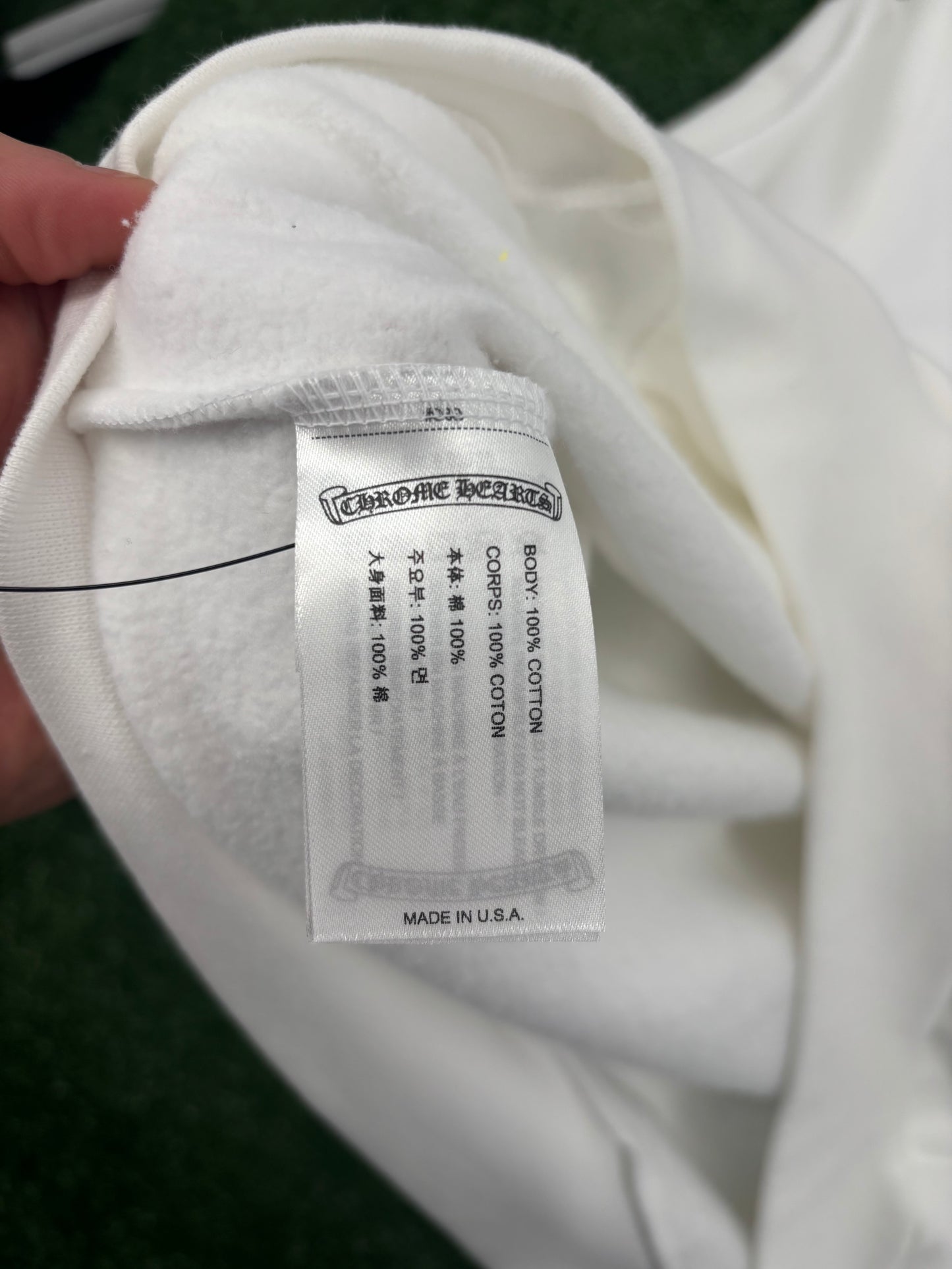 Chrome Hearts Miami Horseshoe Logo White Hoodie Size Large