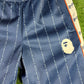 BAPE Text Stripe Jersey Navy Track Pants Navy Size XL