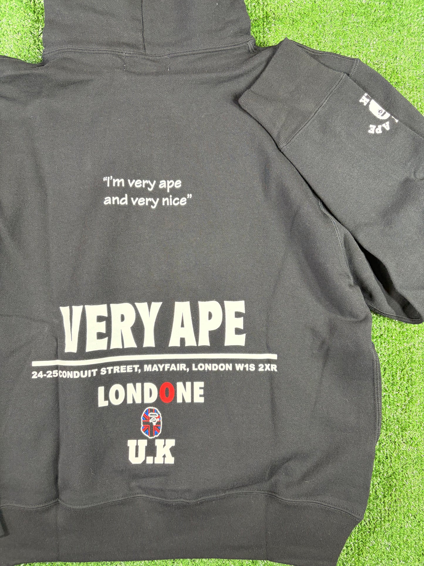BAPE London Exclusive 'Very Ape' Black Hoodie Size Small
