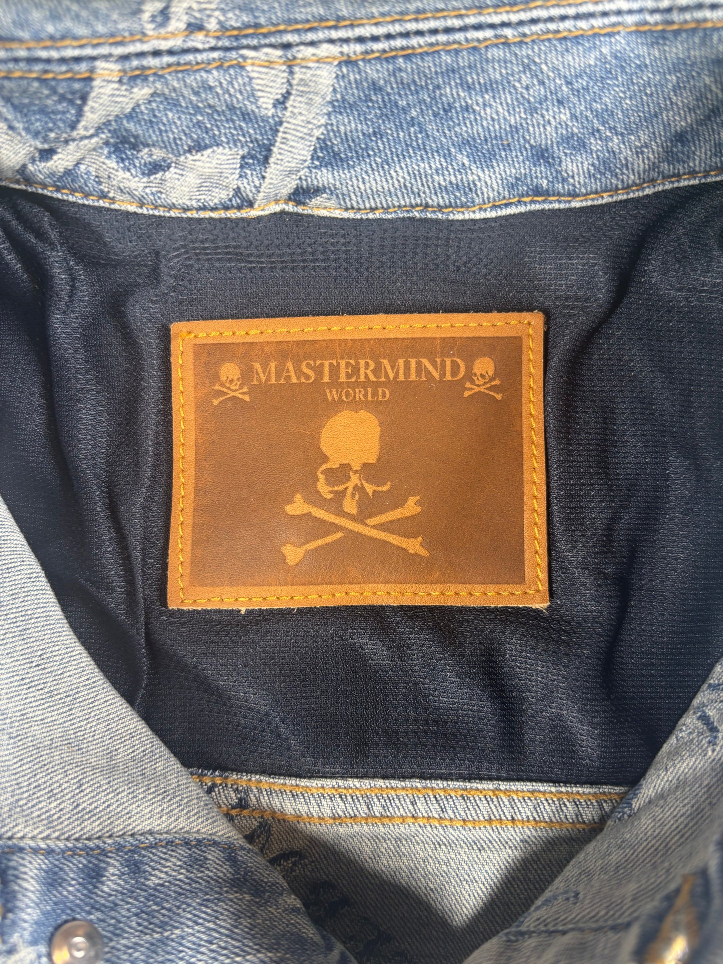 Mastermind Vs. Bape Monogram Denim Trucker Jacket Size Small