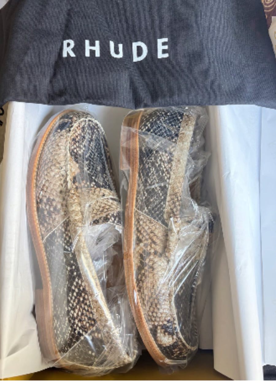 Rhude Men's Slip On Snakeskin Penny Loafer Size 12M MSRP $740