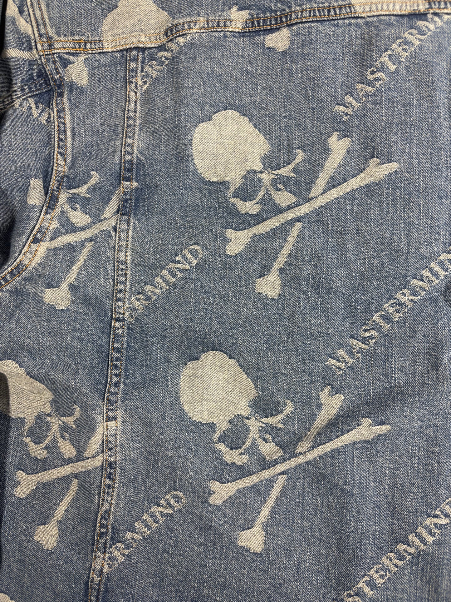 Mastermind Vs. Bape Monogram Denim Trucker Jacket Size Small