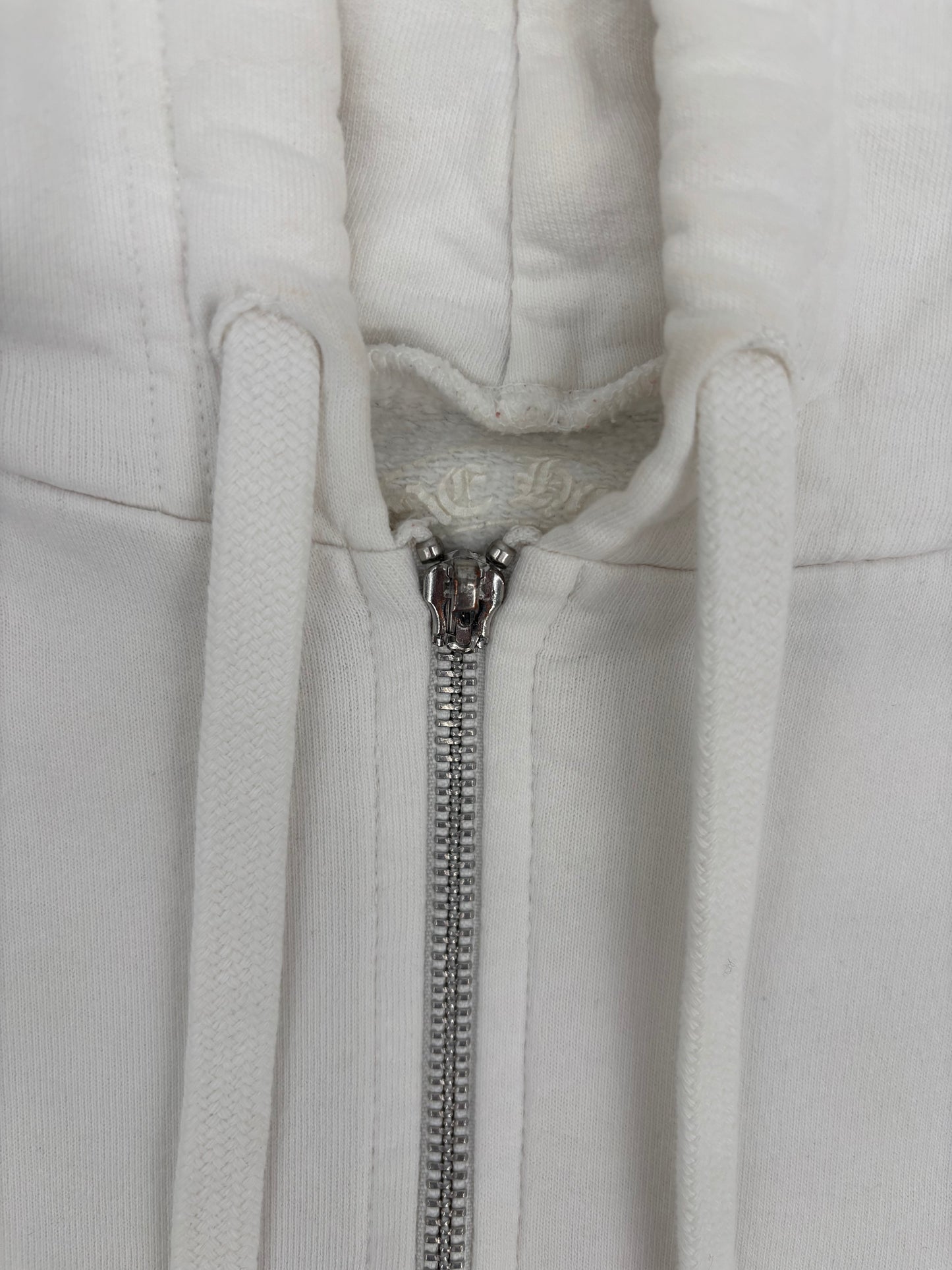 Chrome Hearts "F You' T-Bar Logo White Zip-Up Hoodie Size Large