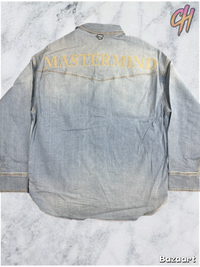 Mastermind World Light Oz. Washed Denim Shirt Size Large (MSRP: $823.00)