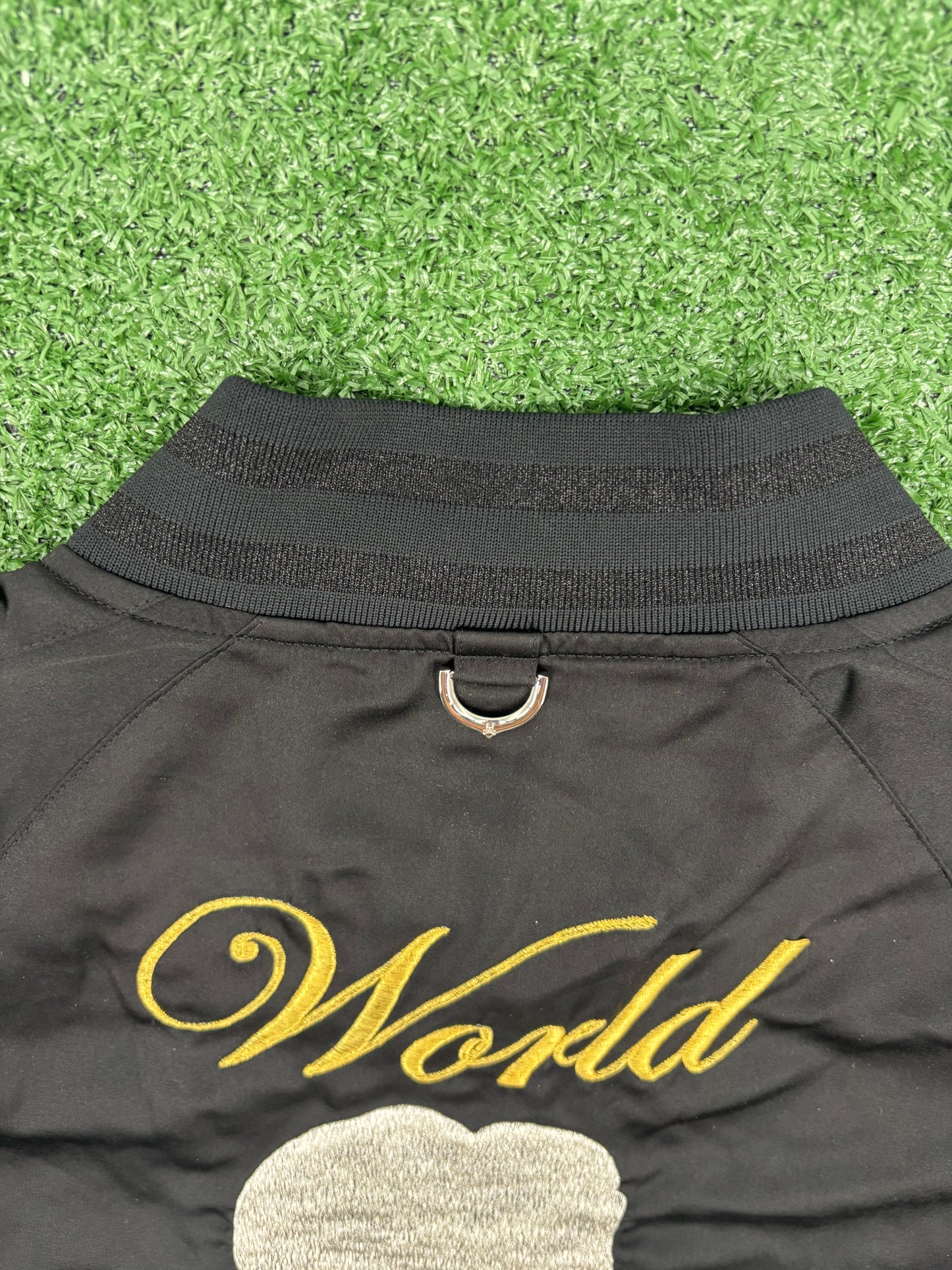 Mastermind World Black Silk Bomber Jacket Size Large (MSRP: $4,900)