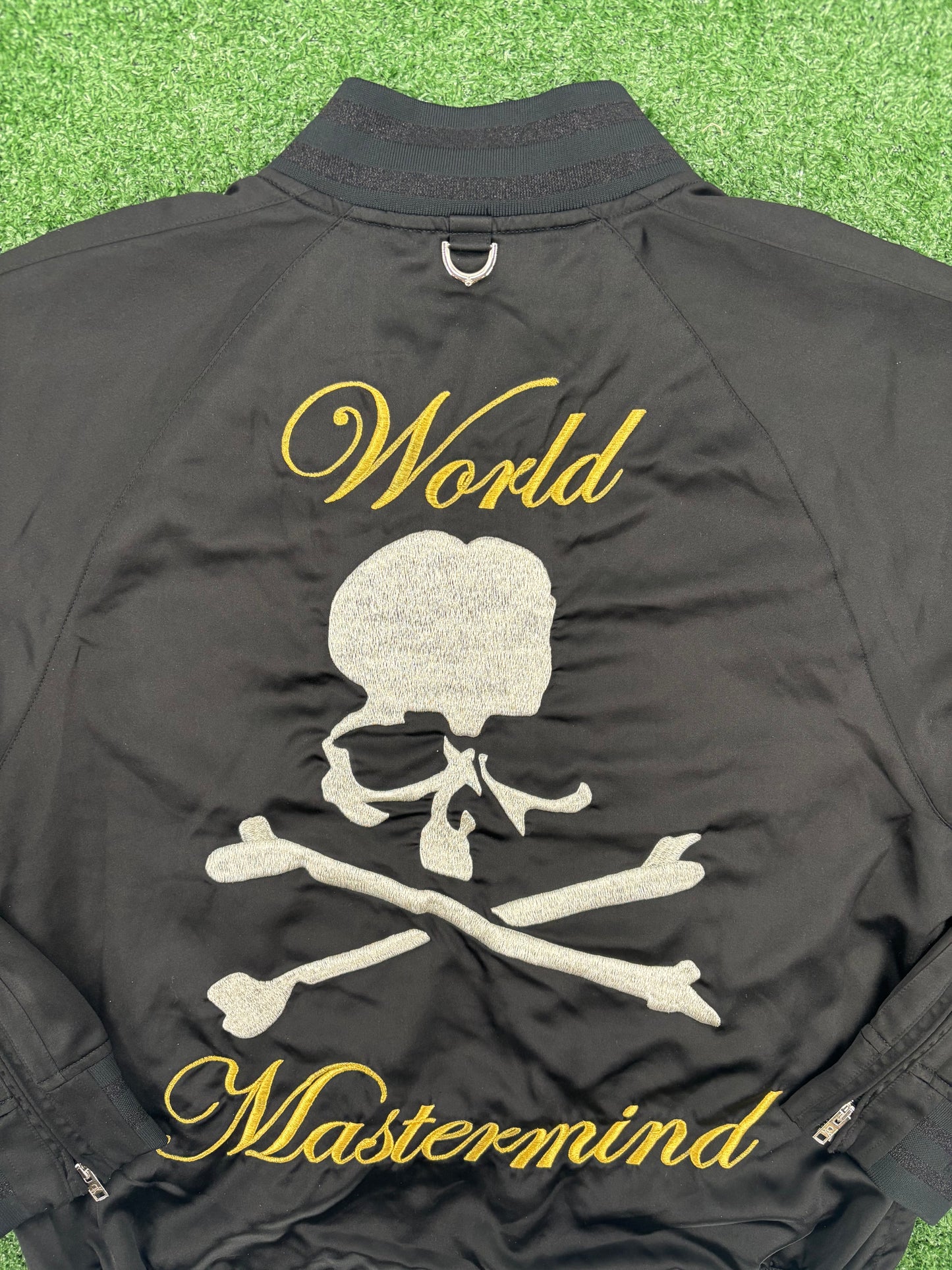 Mastermind World Black Silk Bomber Jacket Size Large (MSRP: $4,900)