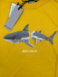 Palm Angels Classic Shark Design Yellow T-Shirt Size Small
