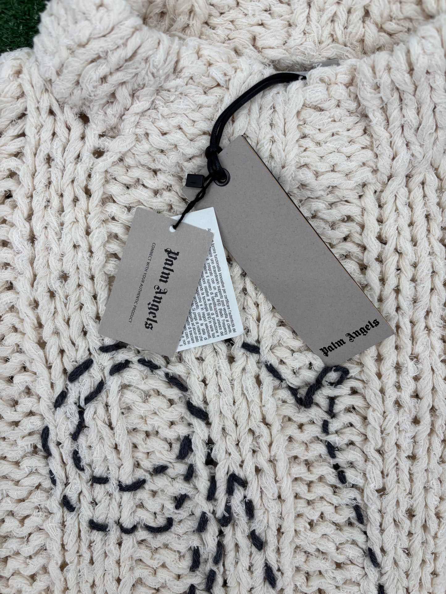 Palm Angels Butter Black Knitted A Sweater Size XS (MSRP: $1,232.00)