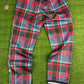 Bape Plaid Check Navy Jersey Track Pants Size XL