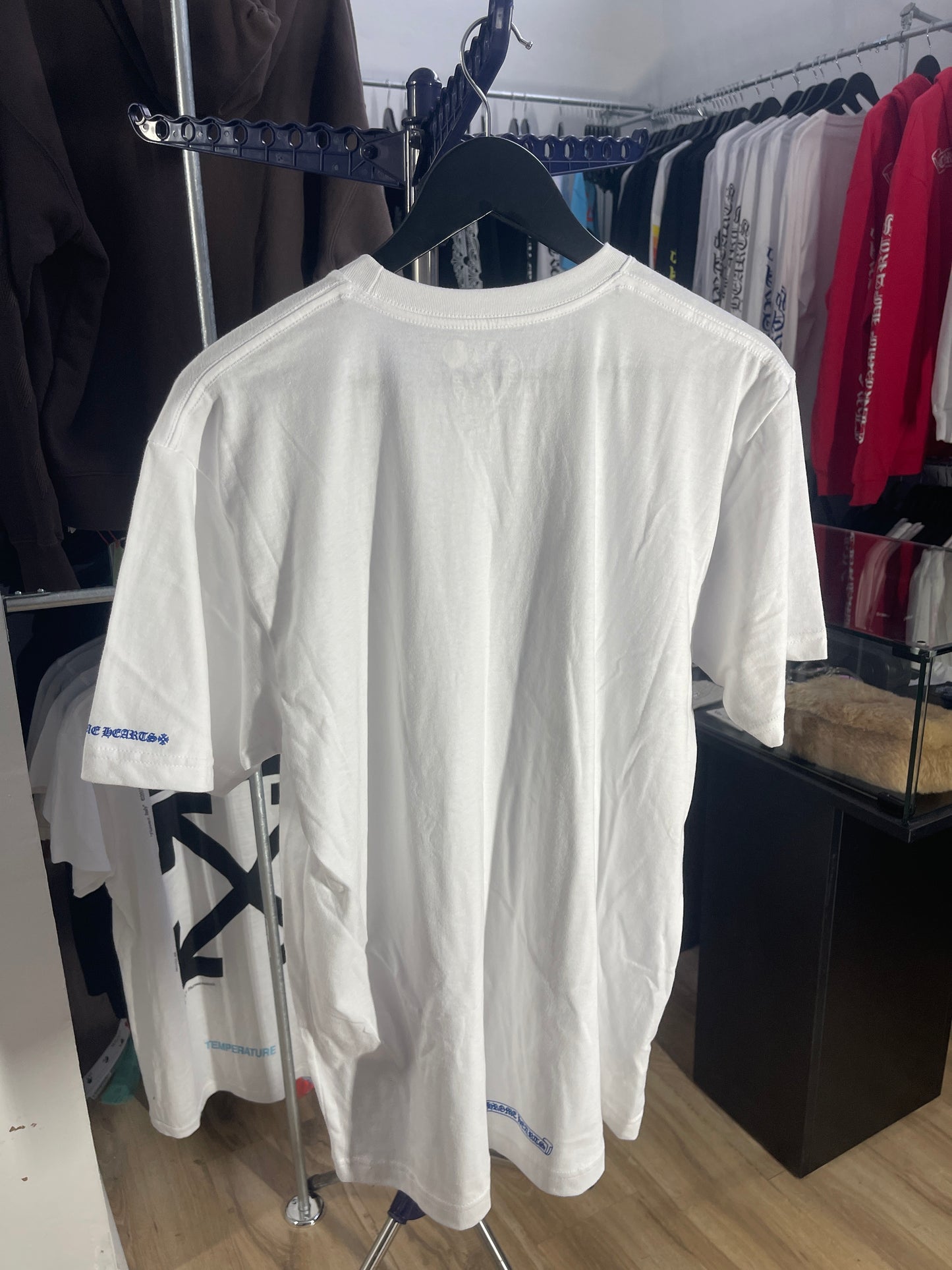 Chrome Hearts Blue Neck Logo White S/S T-Shirt - Men's Large