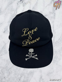 Mastermind World 'Love & Peace' Black Trucker Hat Size Medium (MSRP: $356.30)