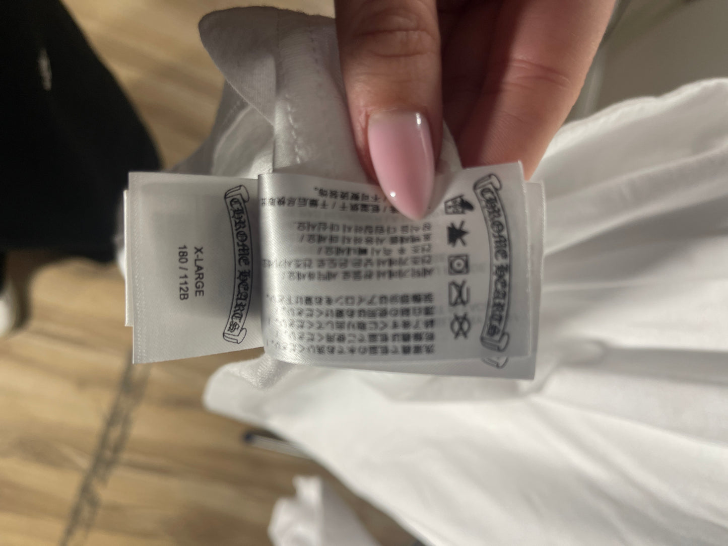 Chrome Hearts Scroll Logo White Pocket L/S T-Shirt Size XL