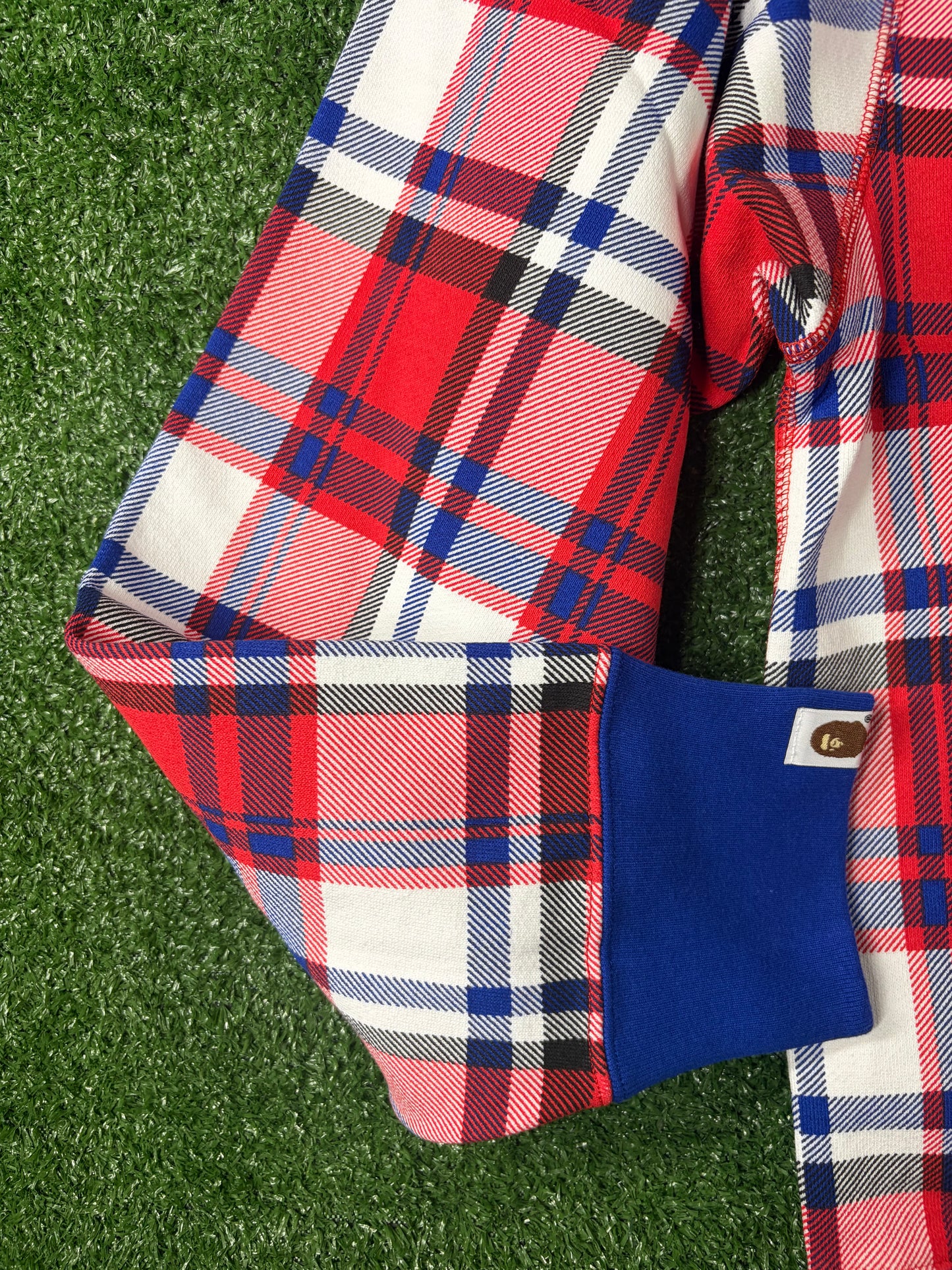 Bape London Plaid Check RLX Crewneck Sweater Size Small