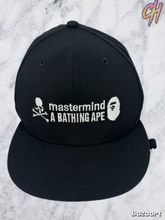 Bape X Mastermind World X New Era Black 'Jet Cap' Snapback Hat