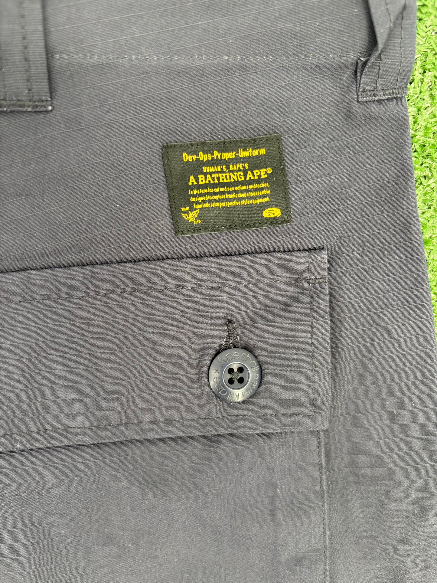 Bape 'Dev-Ops' Nevy Cargo Pants Size Large