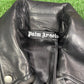 Palm Angels Burning Perfecto Logo Leather Jacket Size Small (MSRP:$3,590)