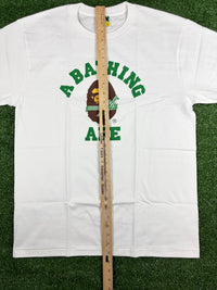 BAPE Christmas College White/Green T-Shirt Size Large