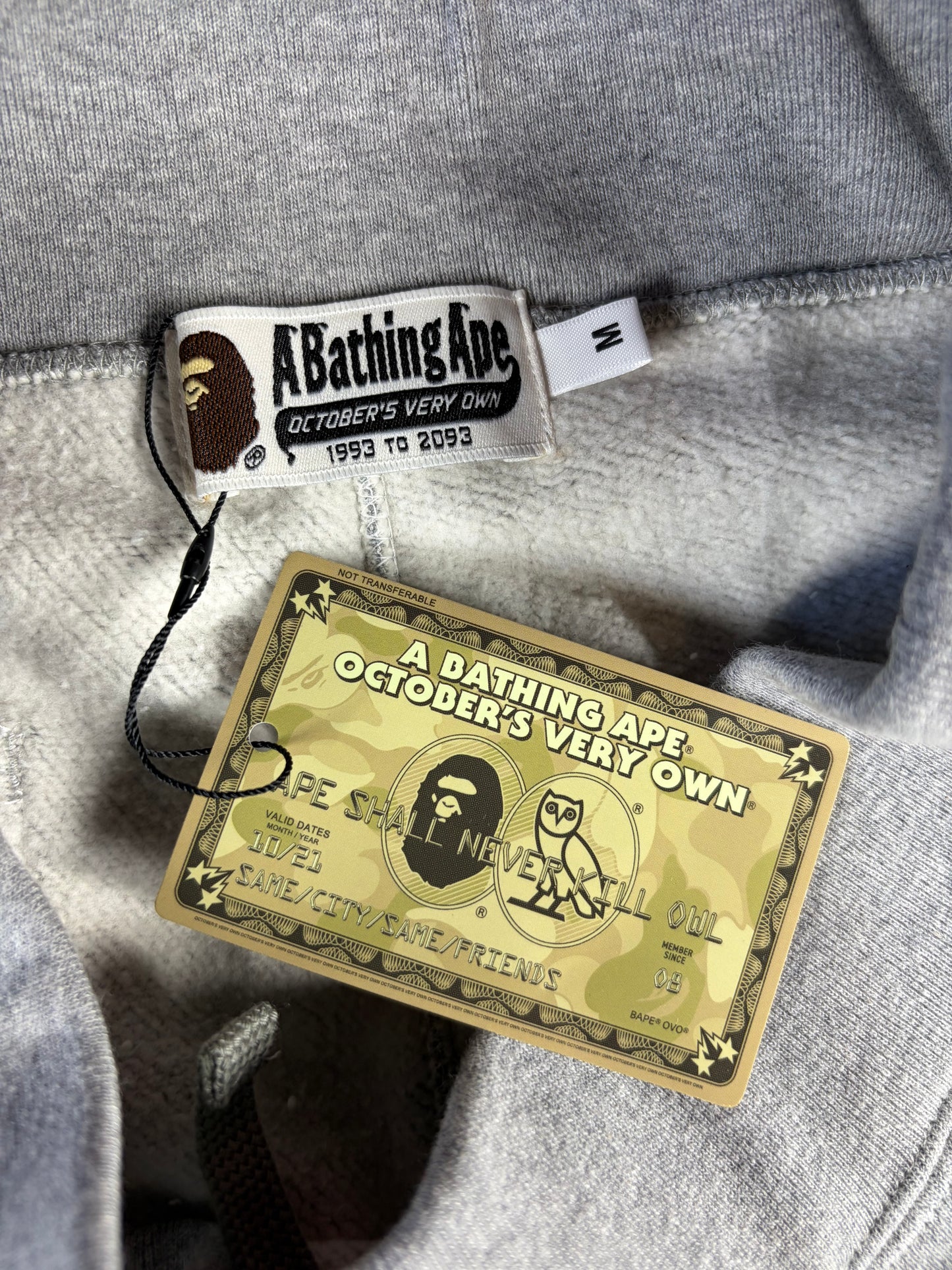 BAPE X OVO Slim Fit Grey Sweatpants Size Small