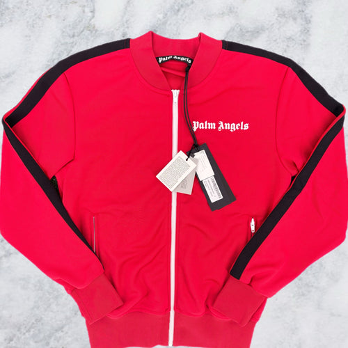 Palm Angels Red/Black Striped Bomber Track Jacket Size Small (MSRP: $565.00)