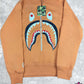 BAPE Embroidered Orange Shark Crewneck Sweater Large