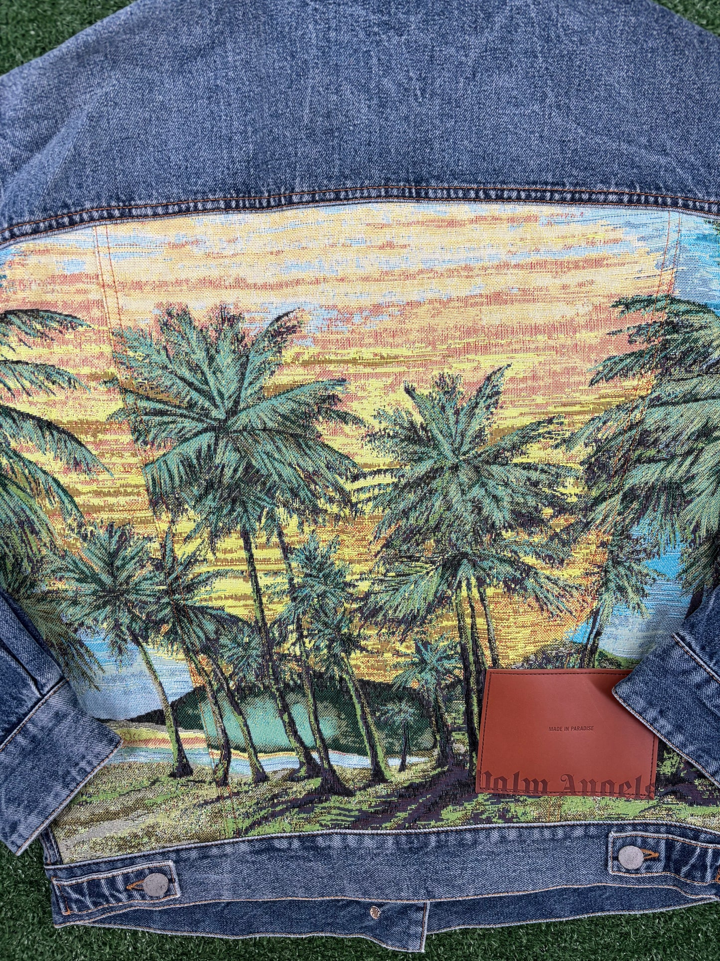 Palm Angels Sunrise Cobalt Denim Jacket Size Small (MSRP: $690.00)