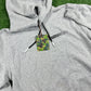 BAPE Grey 'Fading Logo' Pullover Hoodie (STAINED) - Size Large