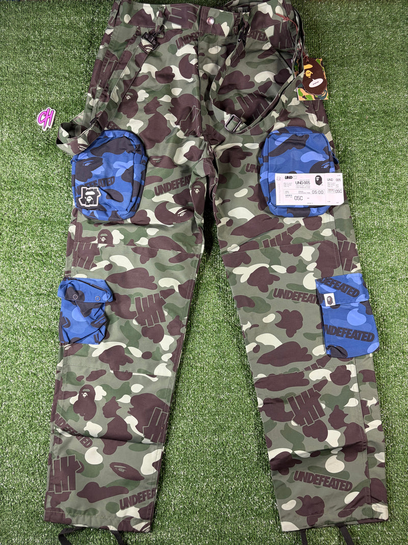 Bape X Undefeated Multi-Pouch Camo Cargo Pants Large