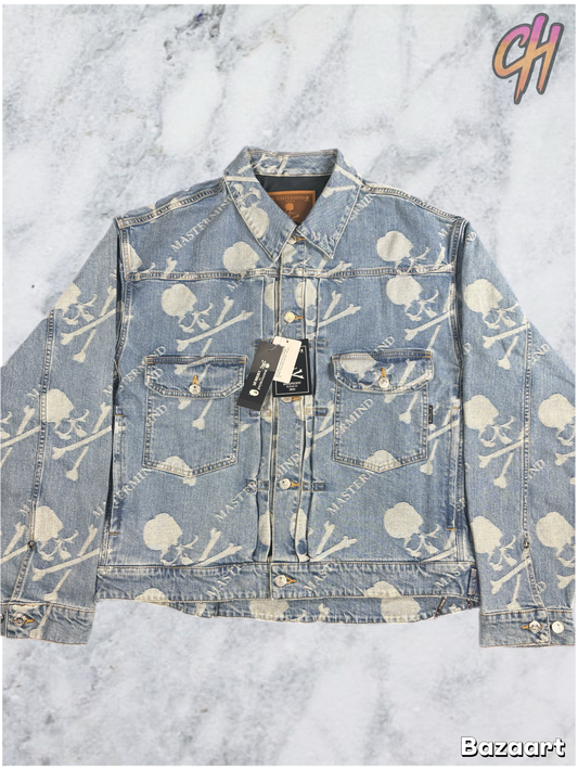 Mastermind Vs. Bape Monogram Denim Trucker Jacket Size Small