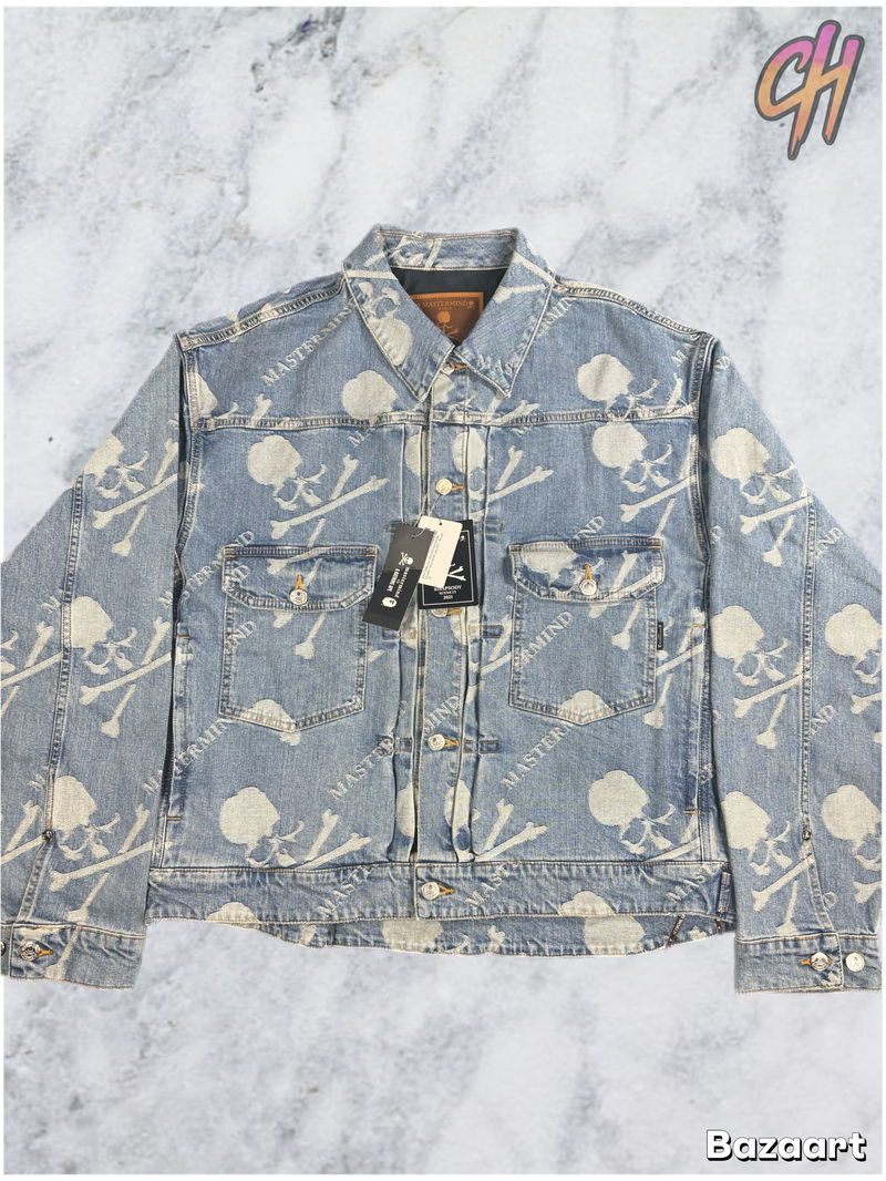 Mastermind Vs. Bape Monogram Denim Trucker Jacket Size Small